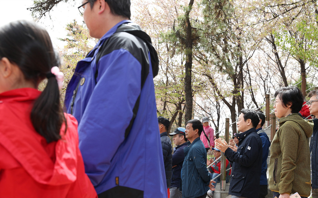 																																						경기도청 벚꽃축제 기간(4.13 ~ 4.15)중인 15일 오후 남경필 경기도지사가 경기도청 벚꽃축제에서 버스킹 공연을 관람하고 있다.
																		
																		